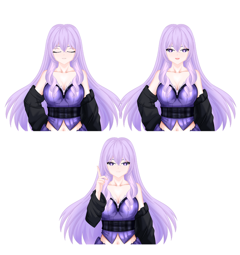 Breathing, hair move, hand move, eyes close, mouth move,